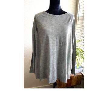 APT. 9 Sweater Pleated Back Raglan Pullover Gray M *New